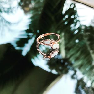 Opal Leaf Ring